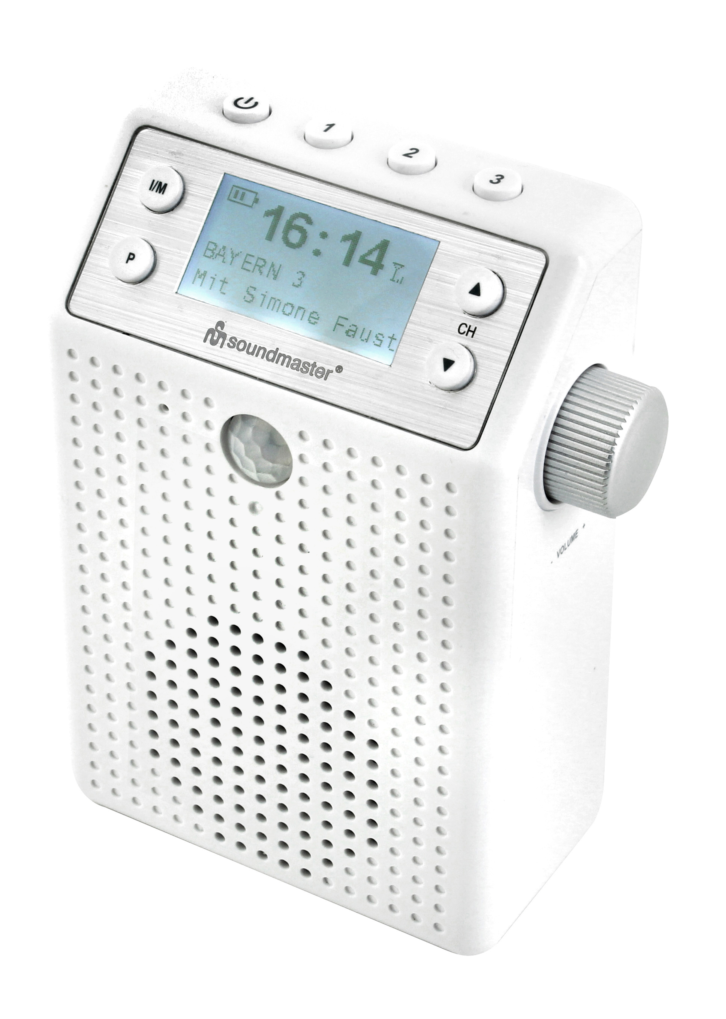 Soundmaster DAB60WE DAB+/UKW Steckdosenradio mit Bewegungsmelder & Li-Ion Akku 