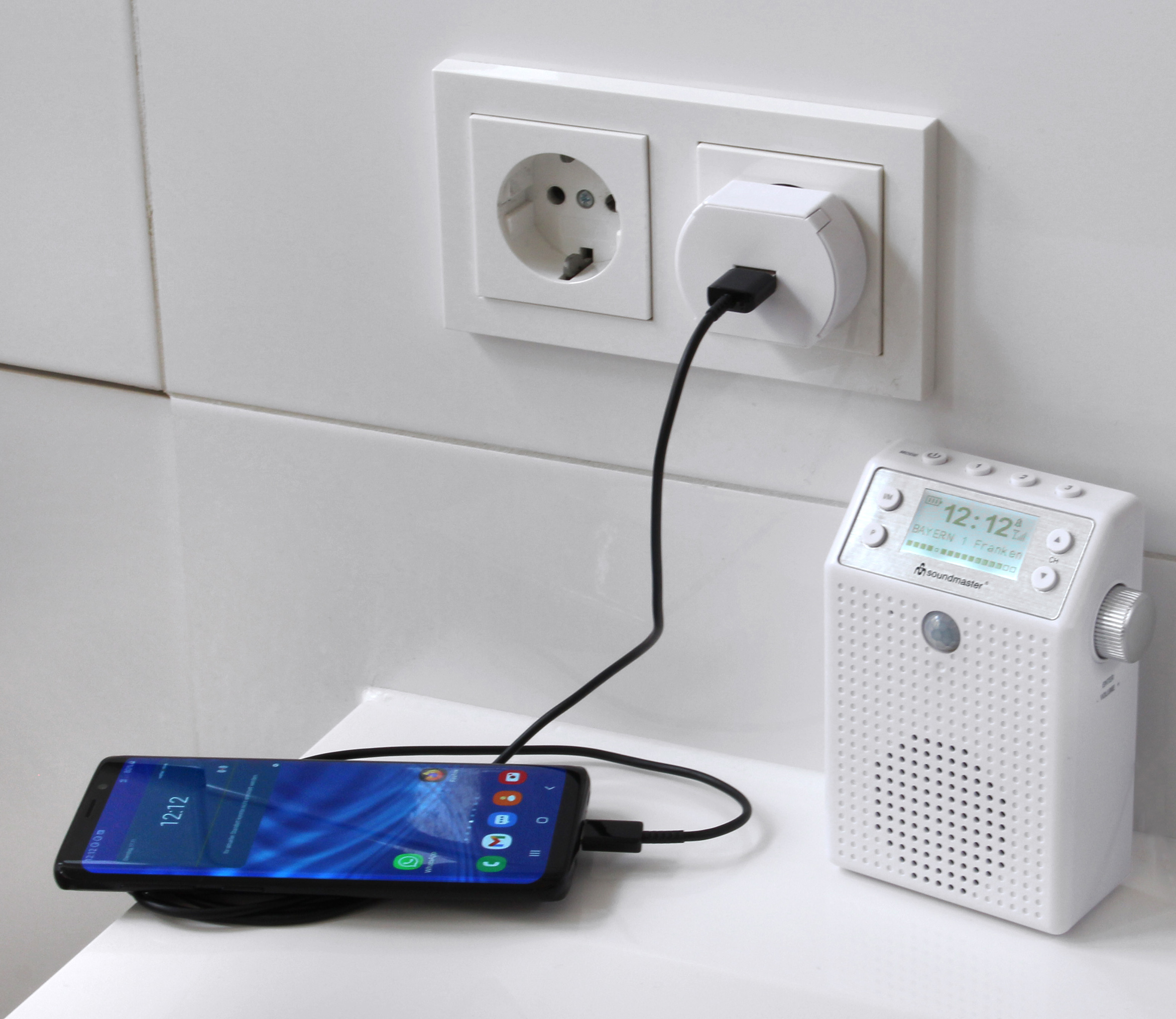 Soundmaster DAB60WE DAB+/UKW Steckdosenradio mit Bewegungsmelder & Li-Ion Akku  - Bild 2