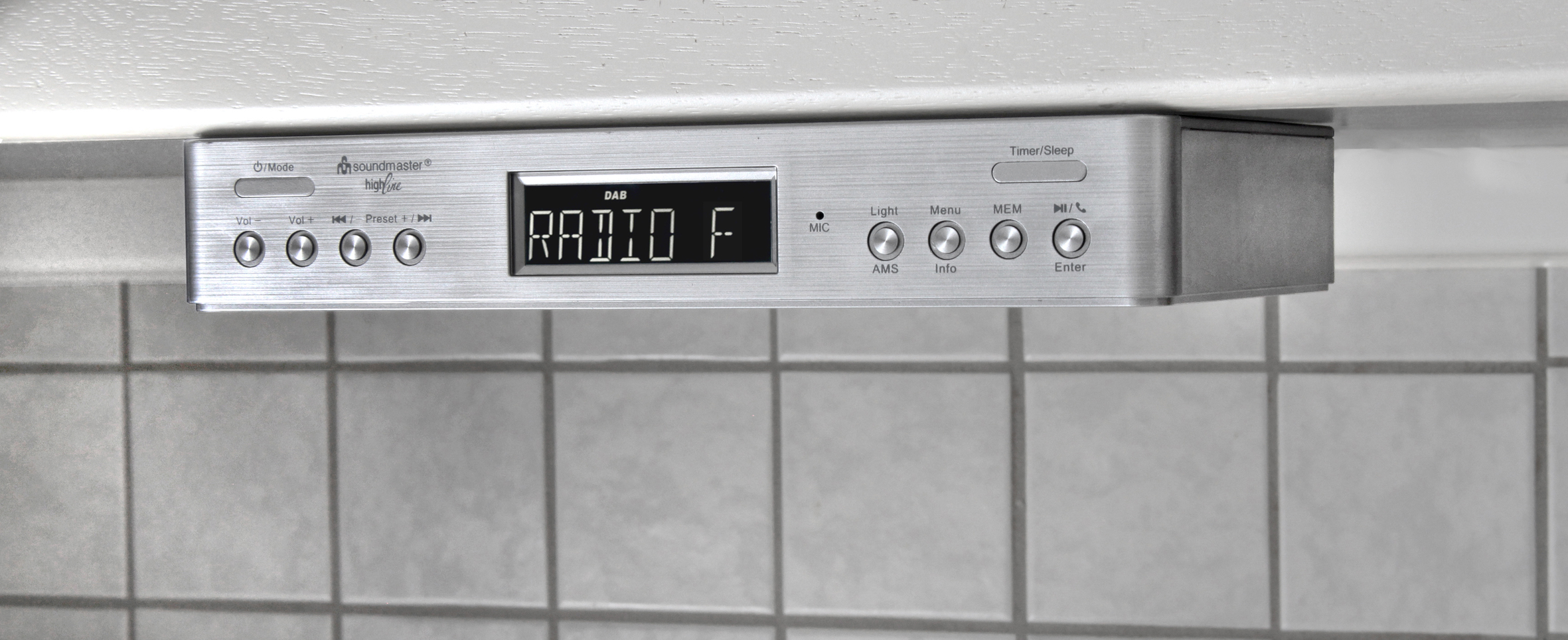 Soundmaster UR2045SI Küchenunterbauradio mit DAB+/UKW, Bluetooth®, LED-Arbeitsplatzbeleuchtung 