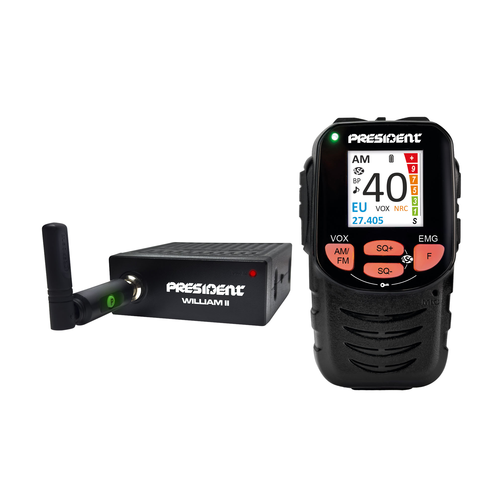 President William II Black Box CB Funkgerät mit Bluetooth Mikrofon  *** in kürze lieferbar ***