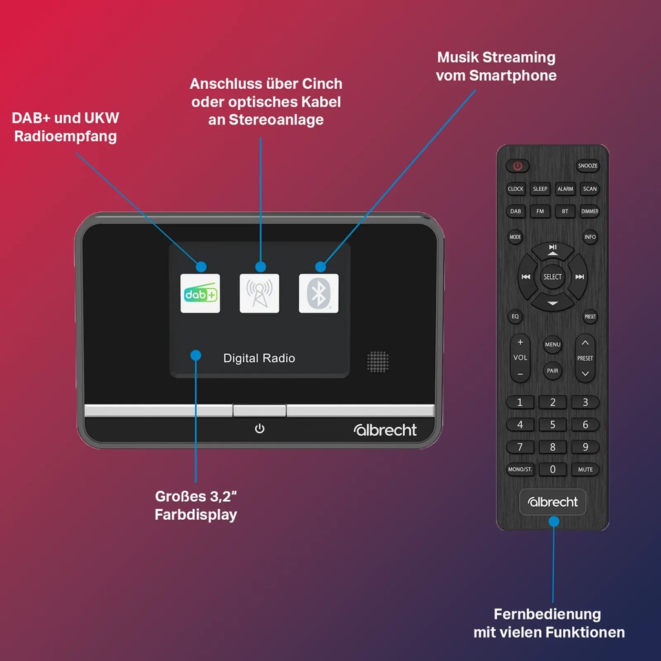 Albrecht DR 521 DAB+/UKW/Digitalradio-Tuner mit BT Funktion X - Bild 2