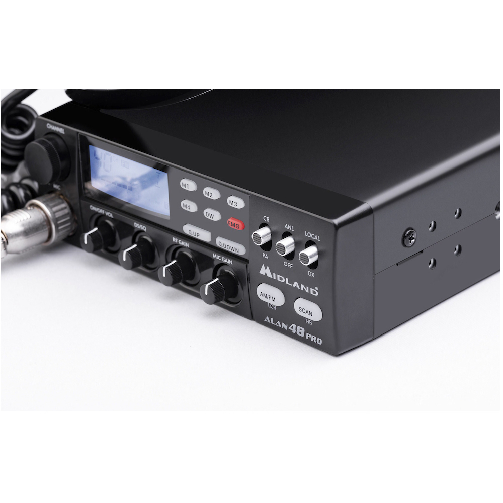  Midland Alan 48 Pro, CB Funk 12/24V mit Mikrofon und Haltebügel X - Bild 1