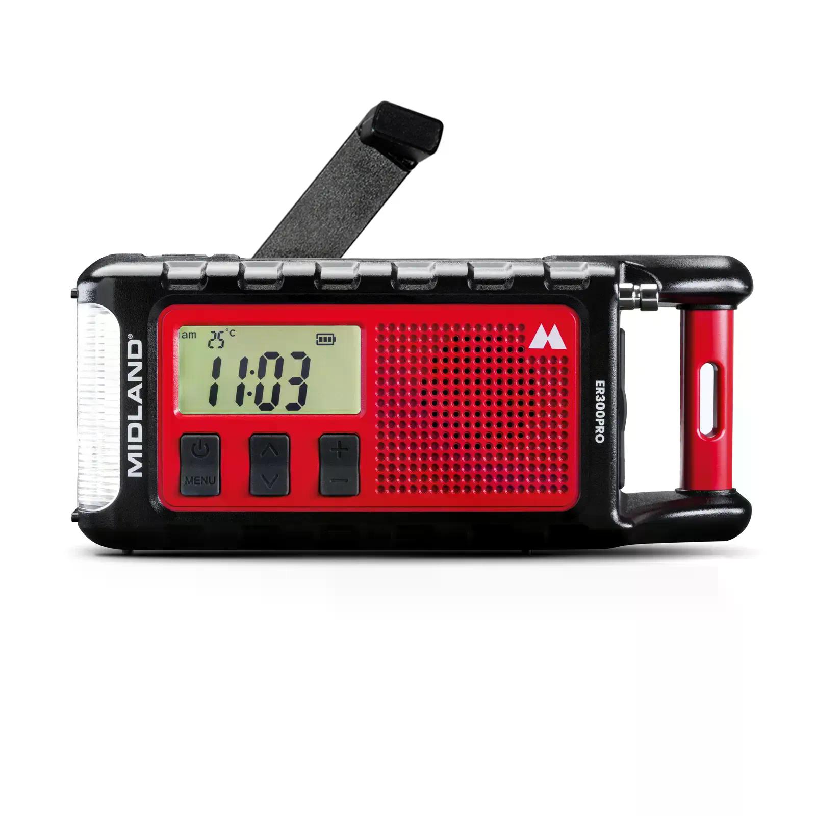  Midland ER 300 Pro Kurbelradio UKW, SOS, Lampe, Solar, PowerBank, Musik Streaming X