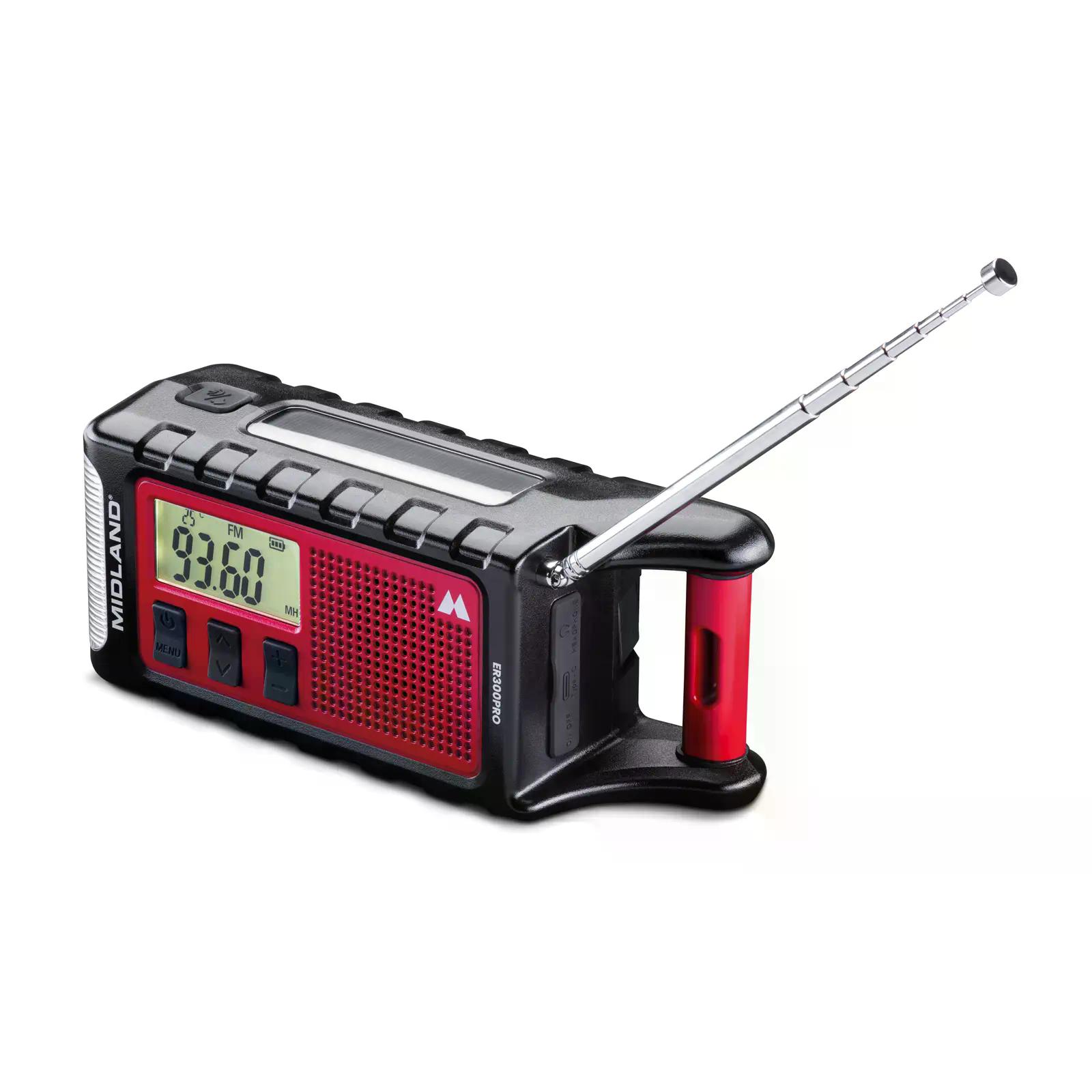  Midland ER 300 Pro Kurbelradio UKW, SOS, Lampe, Solar, PowerBank, Musik Streaming X - Bild 1