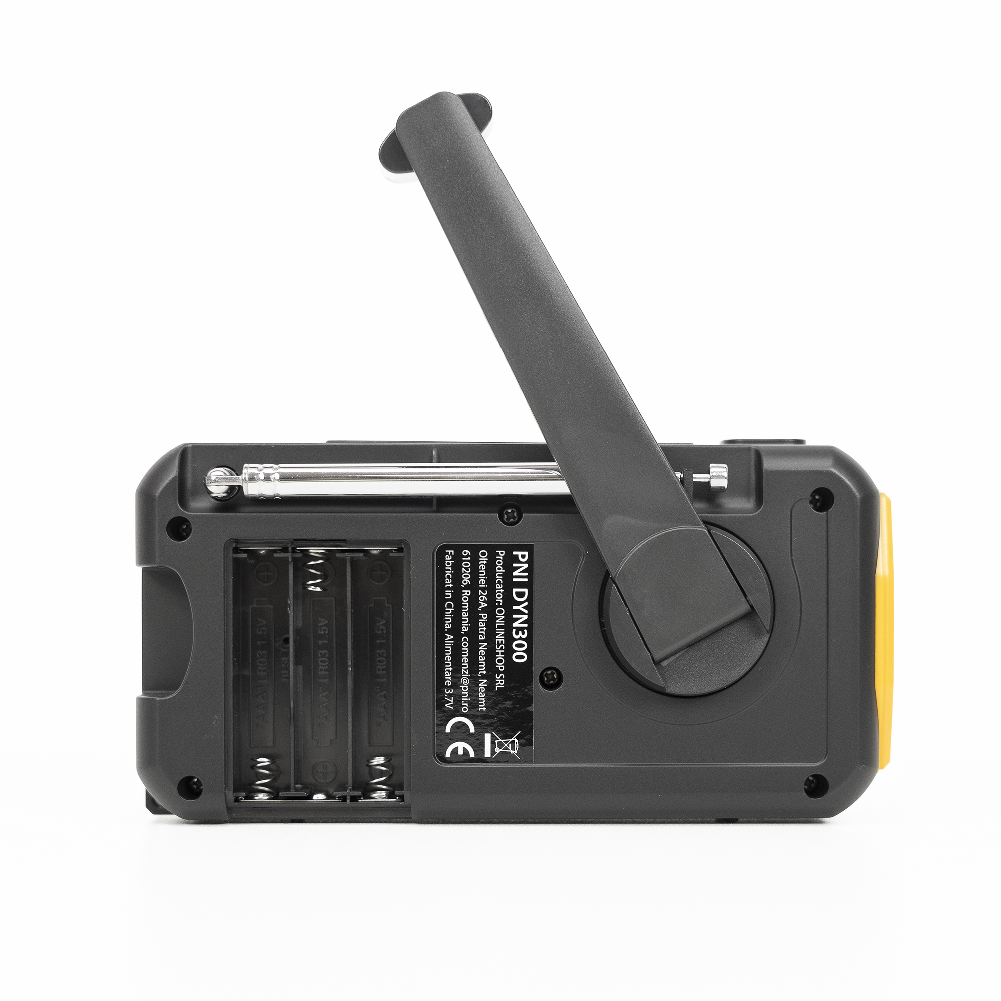 Tragbares Kurbelradio mit Dynamo, Solarladung, Taschenlampe, Powerbank 4000 mAh, SOS,  - Bild 7