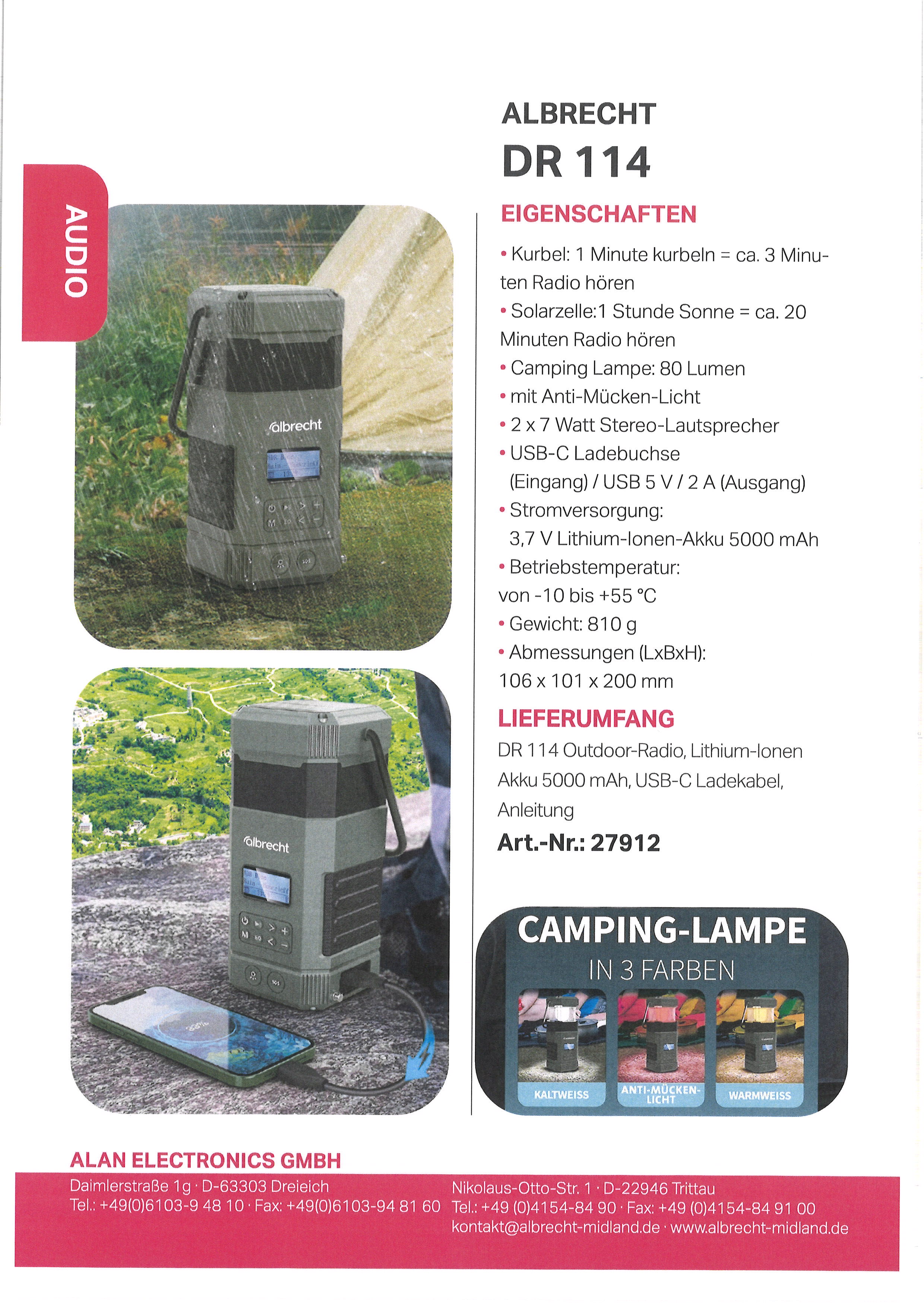 Albrecht DR 114 DAB+ Outdoor-Radio mit Camping-Lampe  - Bild 8
