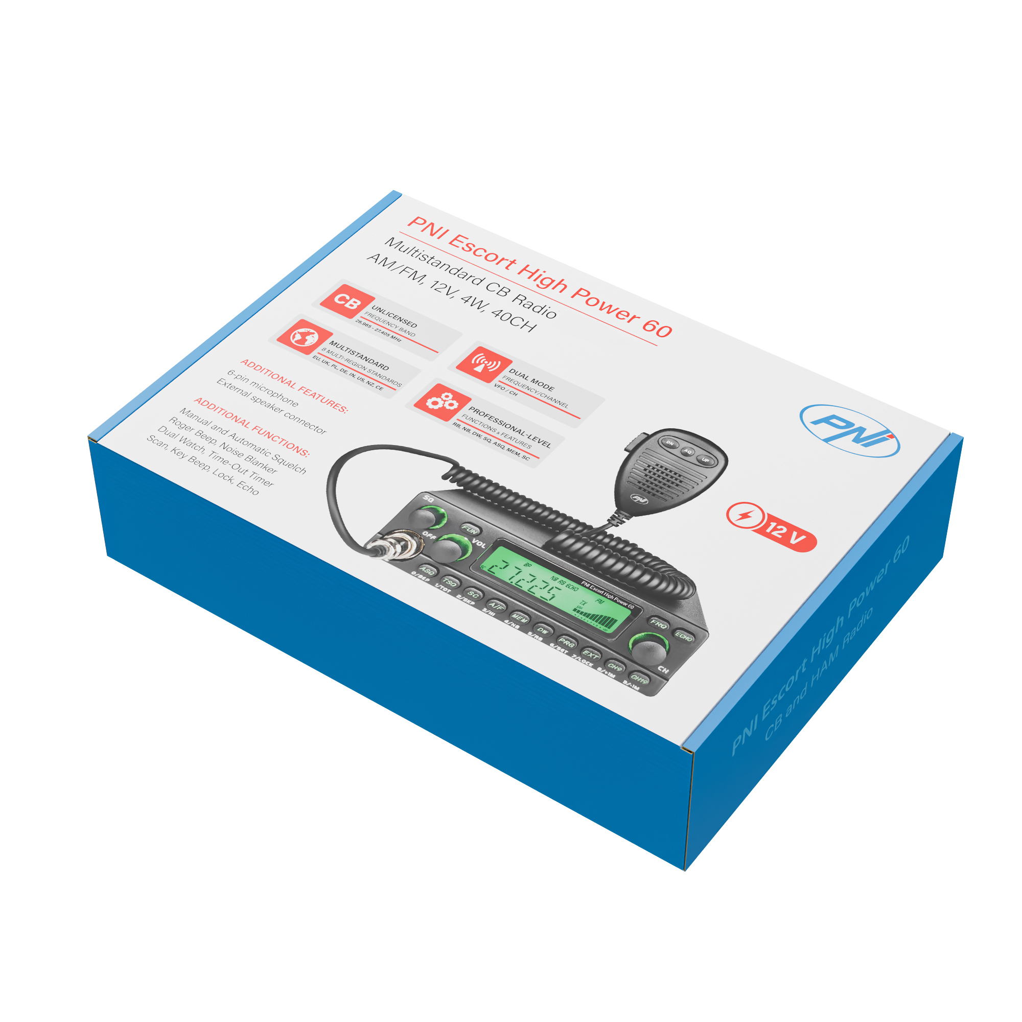 CB-Radiostation PNI Escort HP 60 Multistandard, FM/AM, 12V, ASQ, RF Gain X - Bild 8