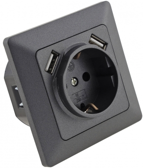 Milos AN Schutzkontaktsteckdose + 2xUSB X - Bild 1