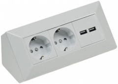 2-fach Steckdosenblock + 2x USB