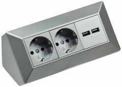 2-fach Steckdosenblock + 2x USB