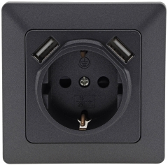 Milos AN Schutzkontaktsteckdose + 2xUSB X
